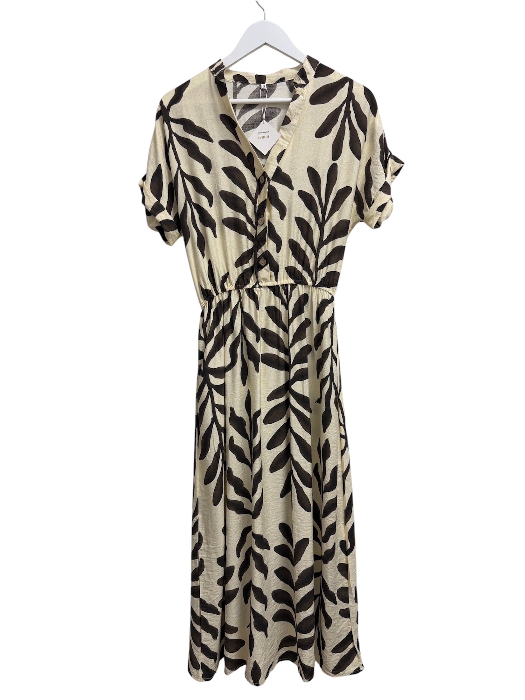 Long dress with leaves