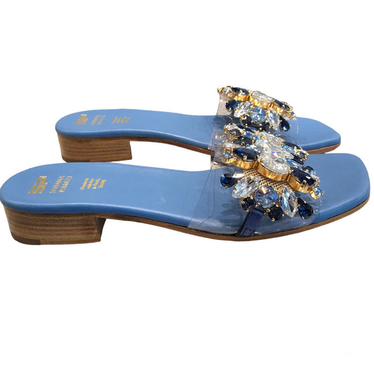 Denim Jewel Mules