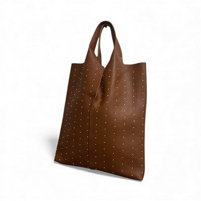 SHOPPER  LEATHER BAG WITH GOLD DOTS 20*2521