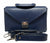 Elegant Briefcase BLUE, Genuine leather with locks and shoulder strap