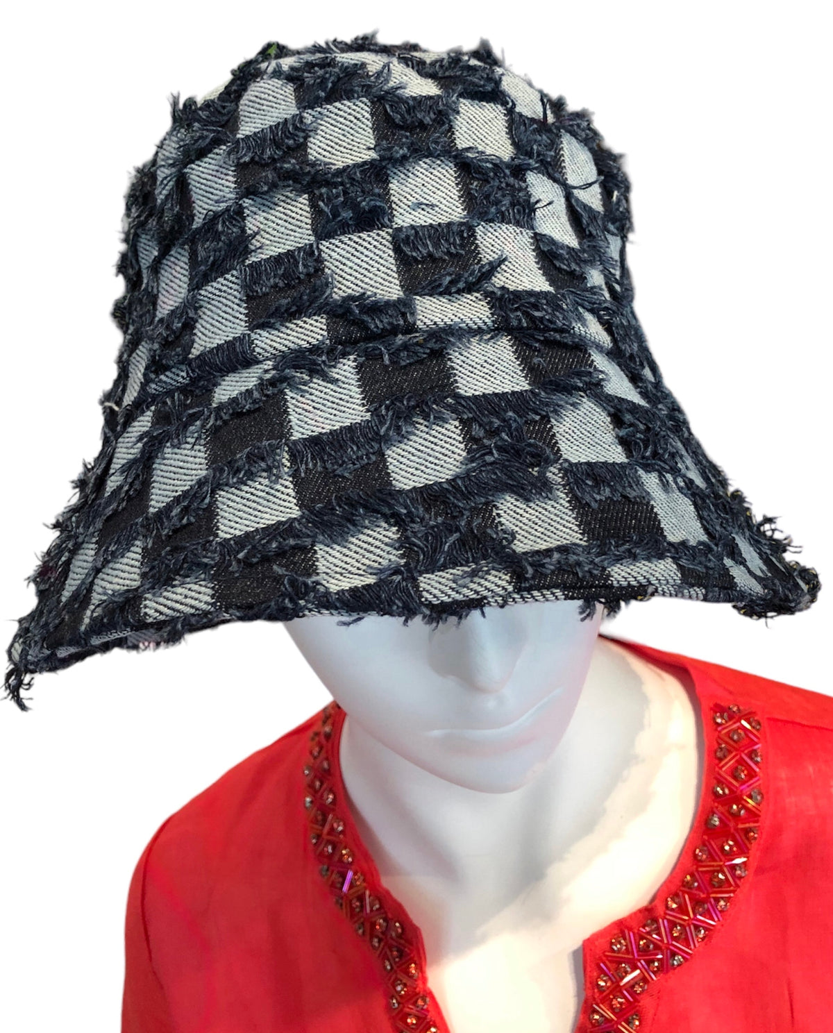 Denim Hat with Fringes
