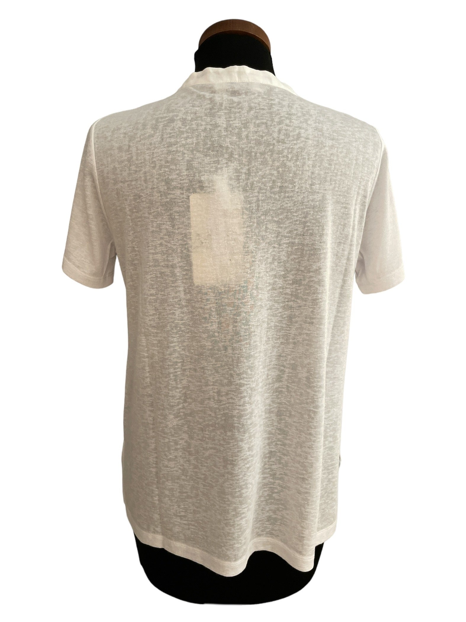 Flower Appliqué V-neck Collar T-Shirt