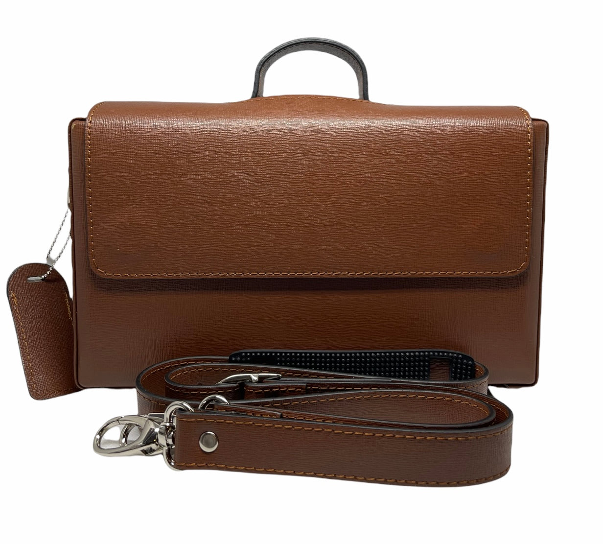 Classic Briefcase  BROWN , genuine leather with locks and shoulder strap
