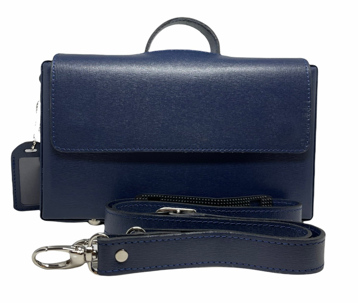 Classic Briefcase BLUE, Genuine Leather with locks and shoulder strap ,