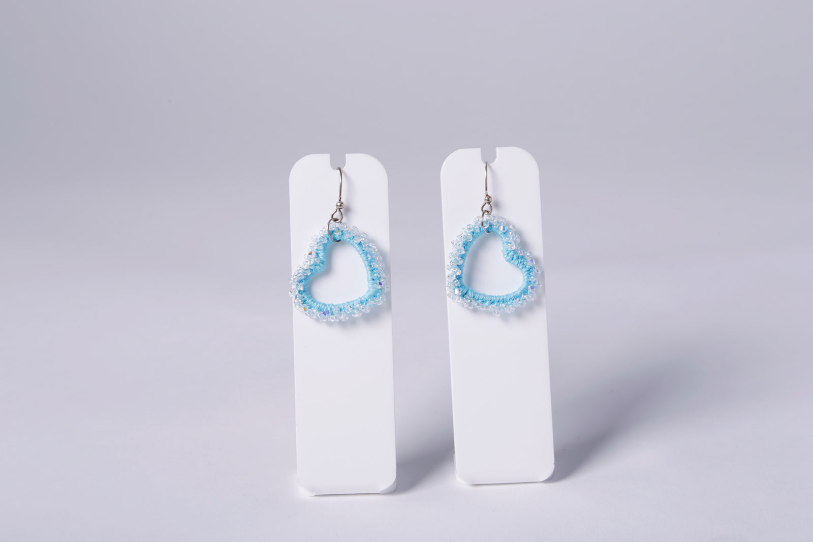SMALL CROCHET EARRING, BLUE
