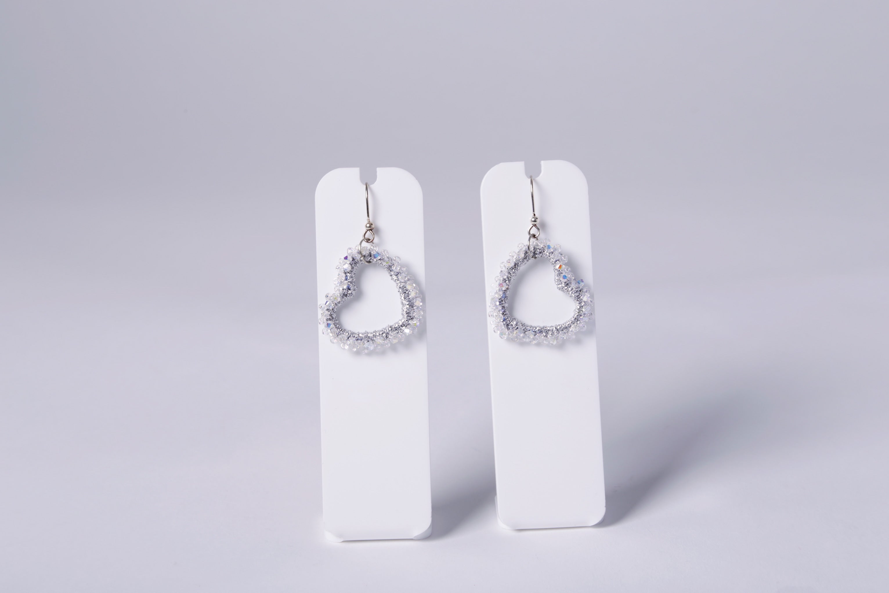 SMALL CROCHET EARRING, WHITE