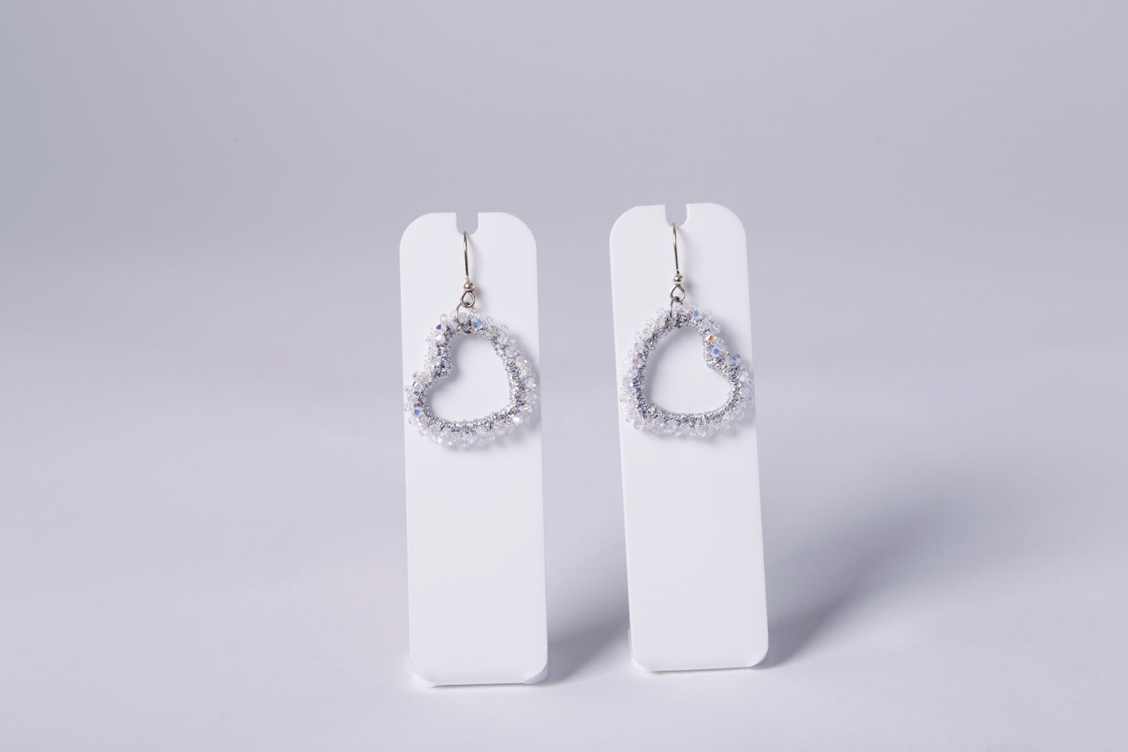 SMALL CROCHET EARRING, WHITE