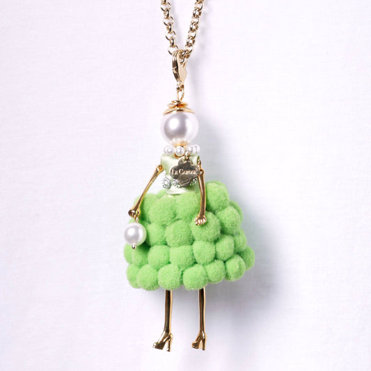 LE CAROSE NECKLACE, POM POM GREEN