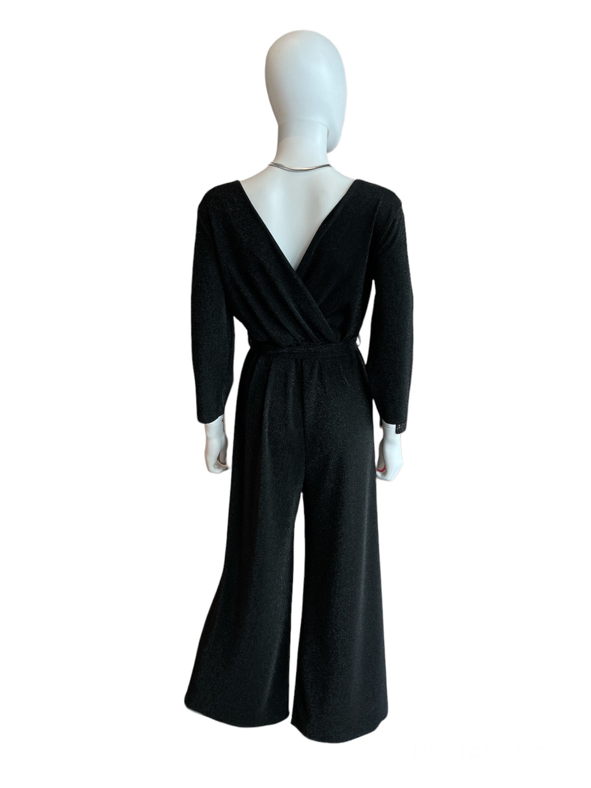 Shiny Metallic Wide-Leg Jumpsuit
