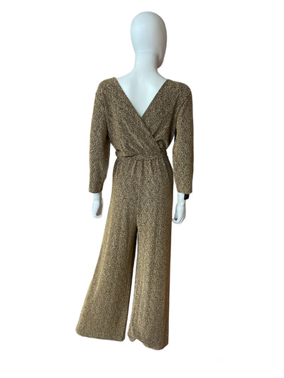 Shiny Metallic Wide-Leg Jumpsuit