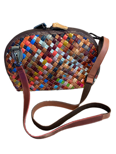 Woven Multicolor Leather Crossbag
