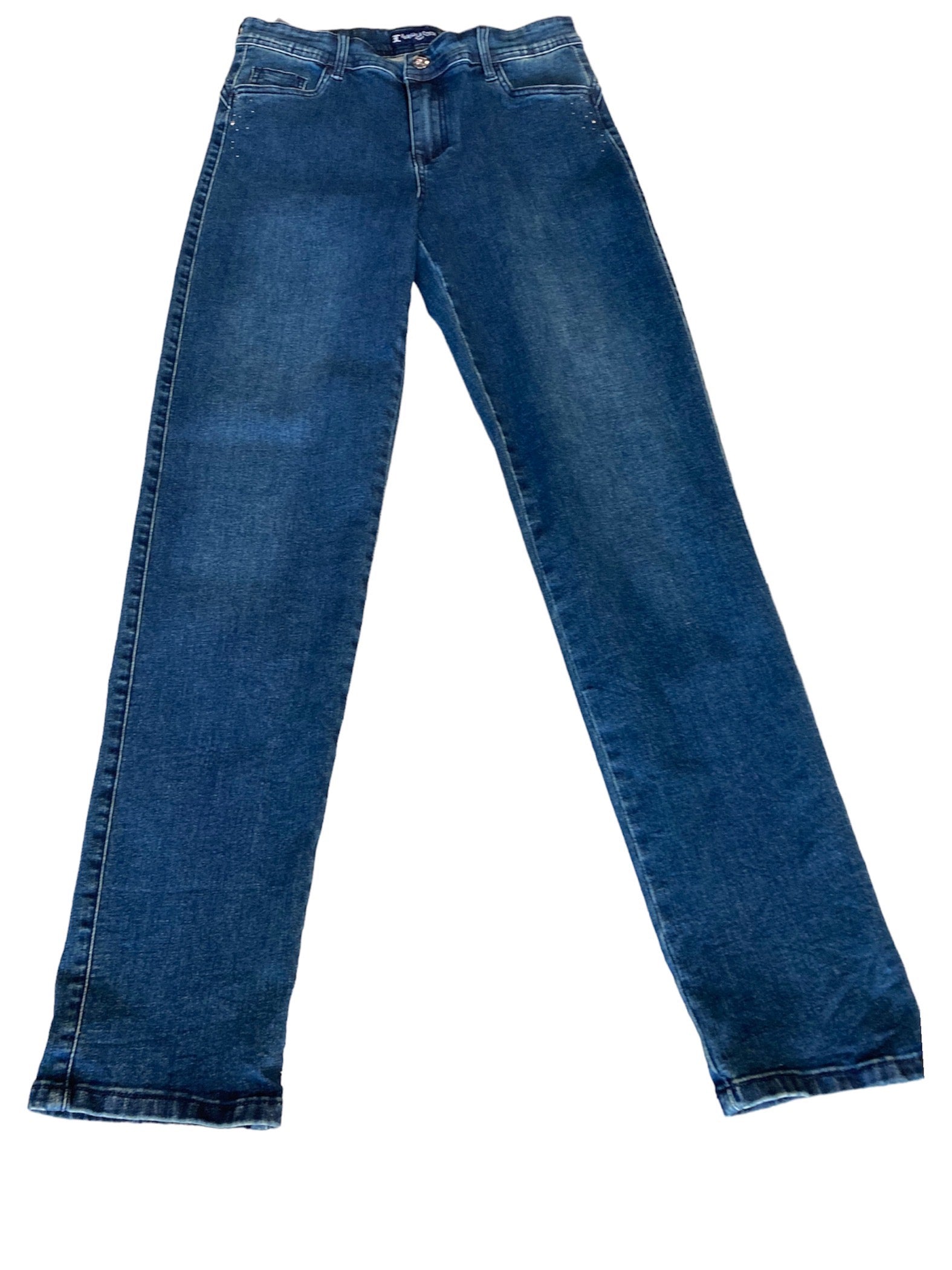 Crystal Stone Embroidered Jeans