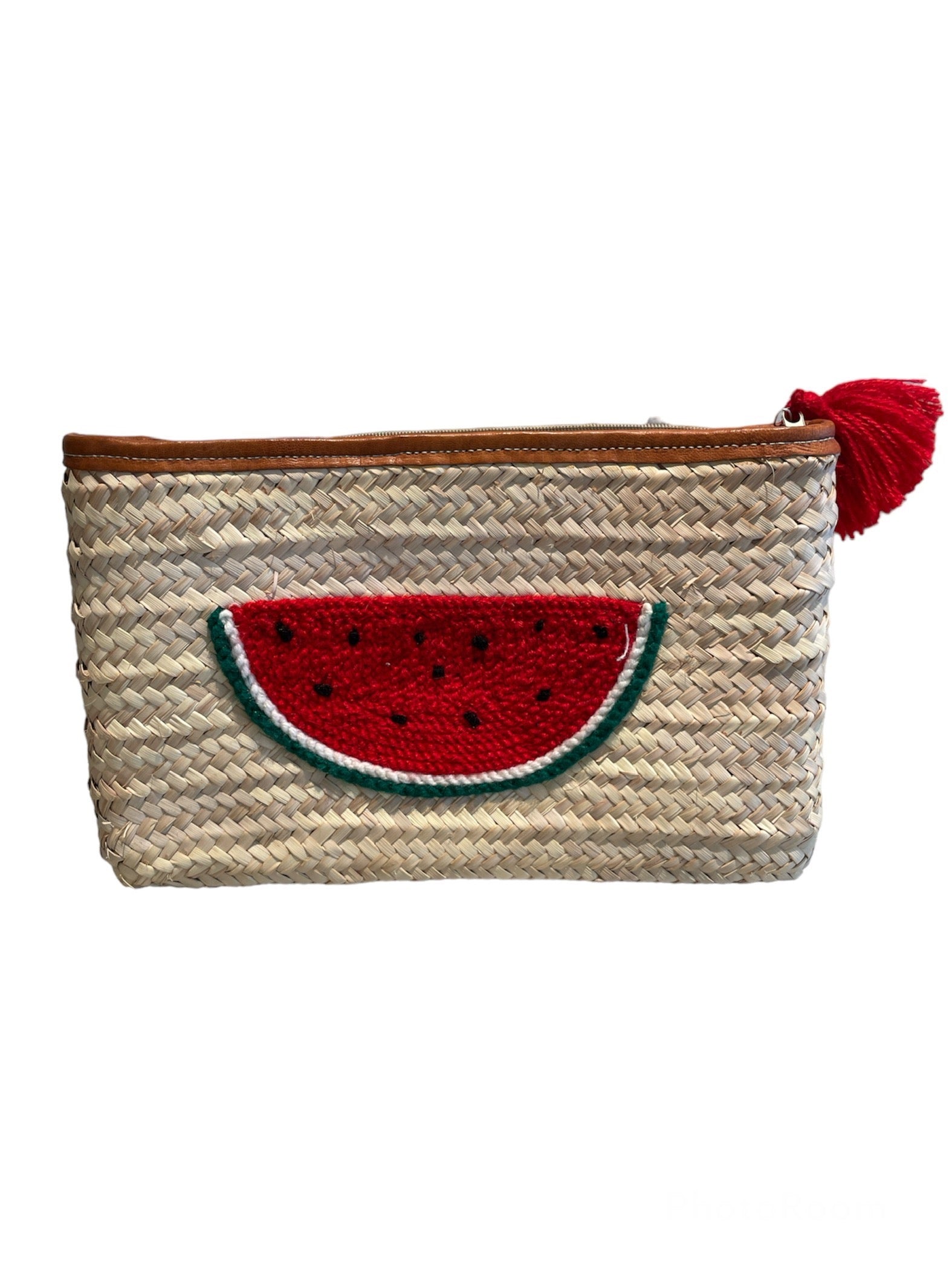 Straw Clutch 'Watermelon"