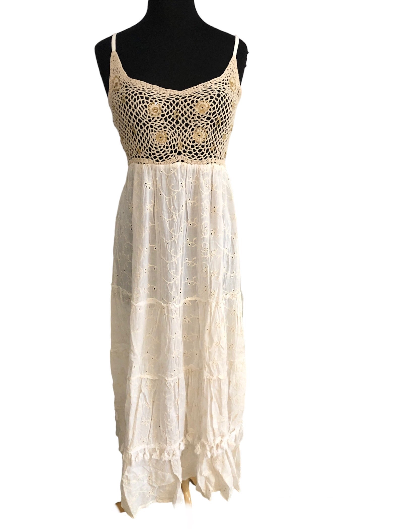 Positano Crochet Broderie Dress