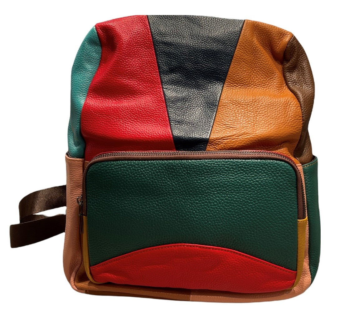 Multicolored Leather Backpack