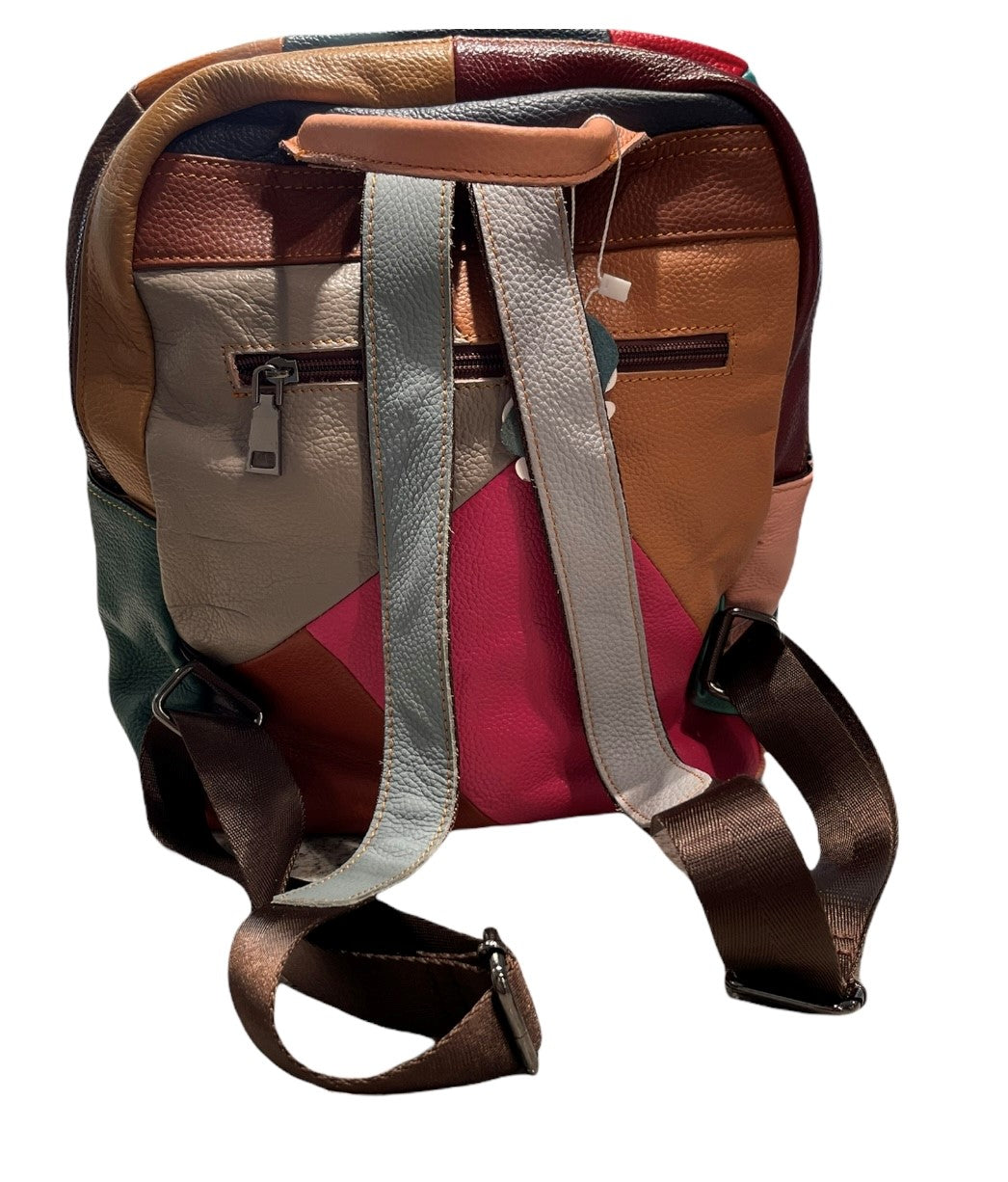 Multicolored Leather Backpack
