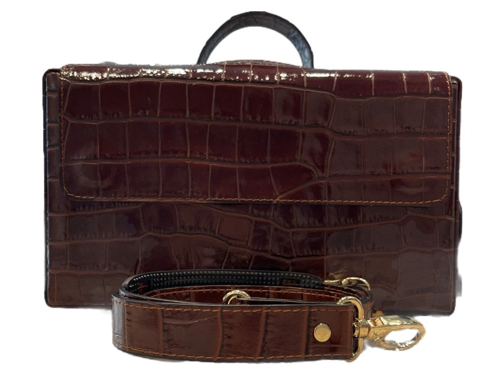Classic Briefcase leather COCCO BROWN with  locks and shoulder strap