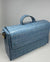 Classic Briefcase COCCO LIGHT BLUE leather with locks and shoulder strap