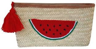 Straw Clutch 'Watermelon"