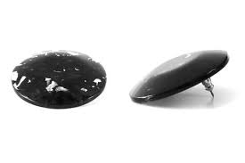 Earrings MYMI carbon black round resine